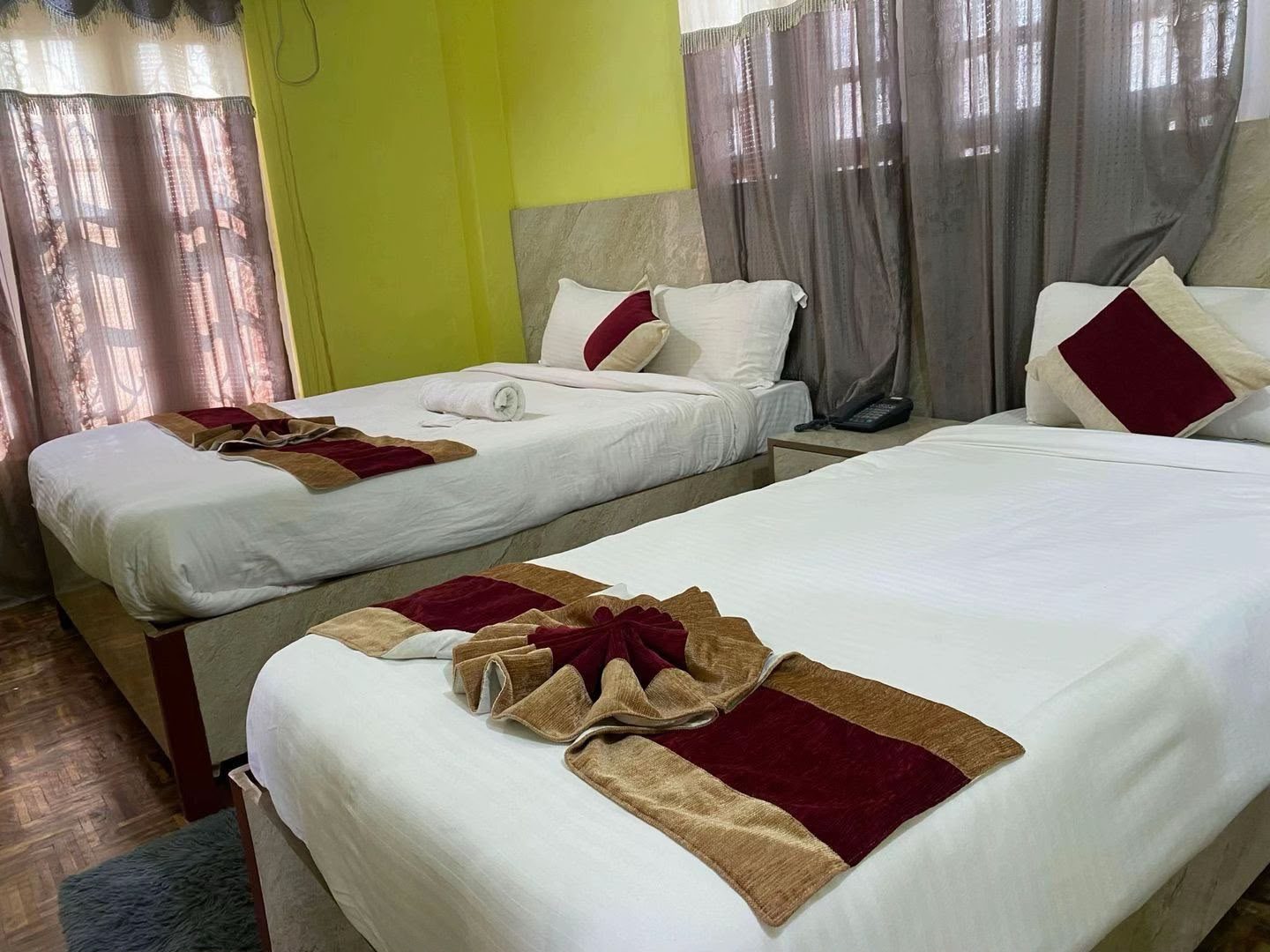 Deluxe twin room at Hotel Kavya Inn